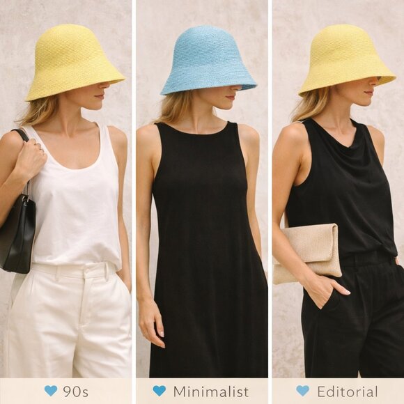 Betmar Yellow Cloche Hat | Vintage Style | 100% Polypropylene | Made in Taiwan | main image 6